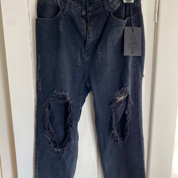 UNIF X Urban Outfitters Ripped Sexy Black Jeans - Picture 1 of 2